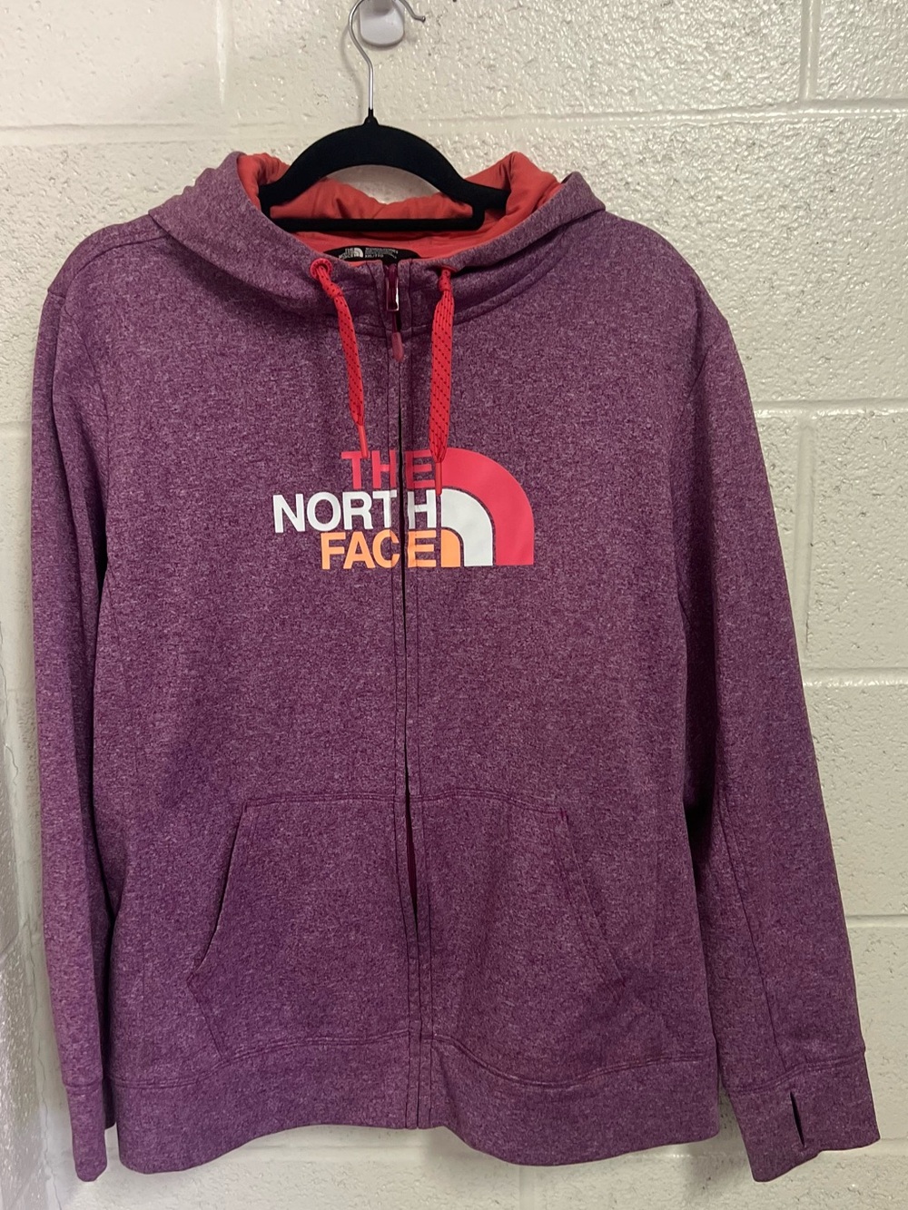 The North Face Purple Hoodie with Coral Trim